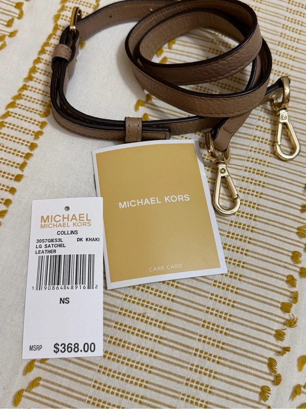 MICHAEL KORS khaki Leather Satchel Bag